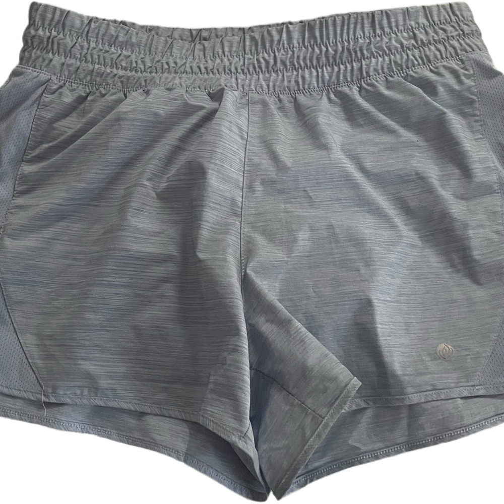 Active wear shorts they are baby blue have a zipper in the back pocket